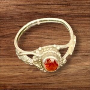 Silver and Garnet Ring "Damaged", Vintage